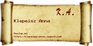 Klepeisz Anna névjegykártya